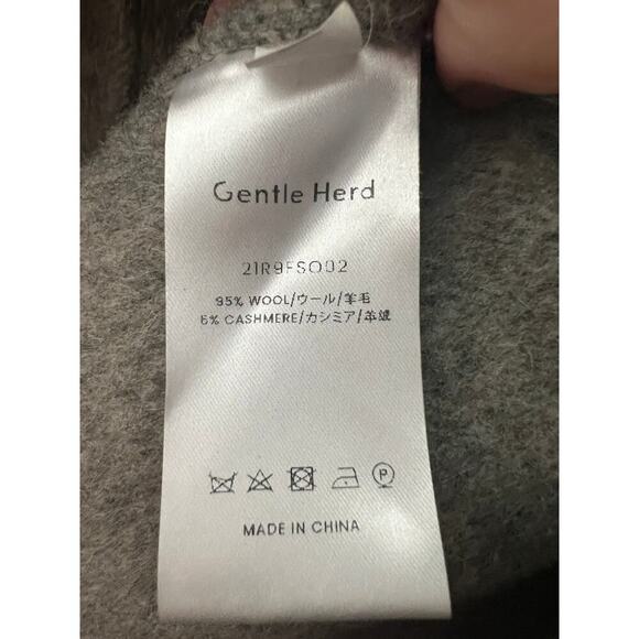 Gentle Herd Oversized Button-down Wool Cashmere Shirt Jacket, Fog Gray size S - Picture 9 of 10